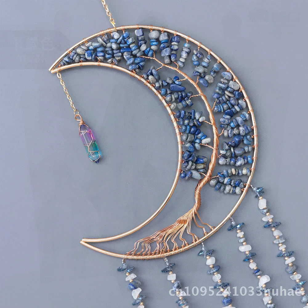 

Light Luxury Agate Dream Catcher Hanging Decoration Modern Minimalist Crystal Stone Pendant for Living Room Wall Decor with