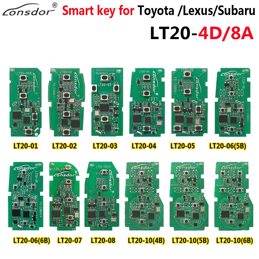 Lonsdor LT20 مفتاح بعيد ذكي ، Fob 3370 ، A433 ، F433 ، 5290 ، 0140 ، 5801 ، 0780 ، 0020 ، 0440 ، 0410 ، تويوتا ، لكزس #1