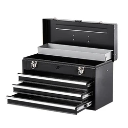 SPCC Steel Toolbox com gavetas para ferramentas de armazenamento, metal, portátil, oficina personalizada, 3 gavetas