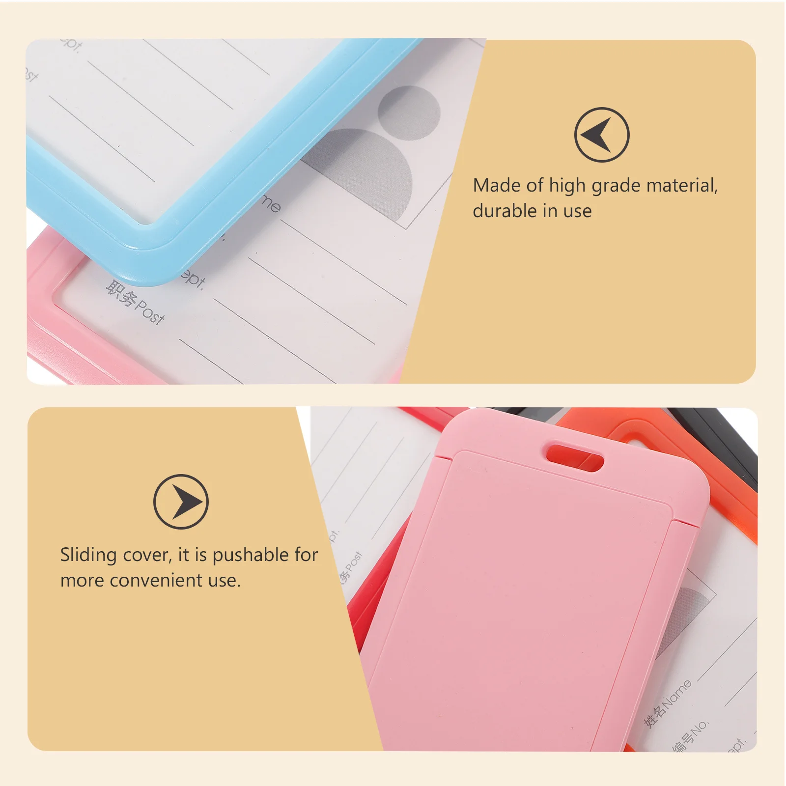 5 шт. толкаемый раздвижной рабочий чехол держатель для бейджа