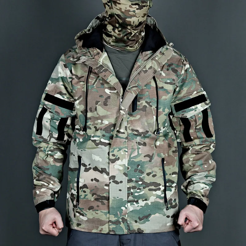 Men's Tactical Trench Coat Winter Waterproof Windproof Camouflage Jacket Outdoor Training Assault Military Coat Warm