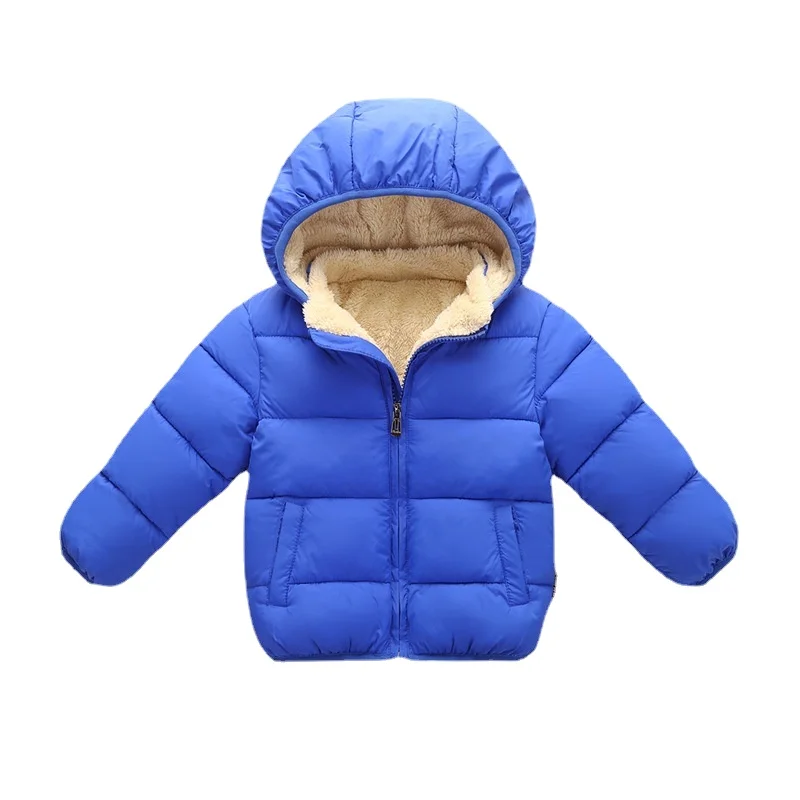 

Winter Kids Toddlers Girls Boys Jacket Hooded Long Sleeve Full Zipper Down Cotton Fleece Jacket Outwear Fall Clothes 1-6Years