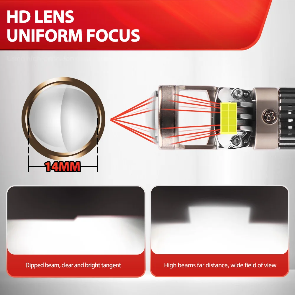 2Pcs LED H7 H11 Projector Lens H7 Car Headlight Bulbs 30000LM 80W Turbo Auto Bulb H11 H8 9005 HB3 9006 HB4 Fog Lamp Bulb 12V 24V