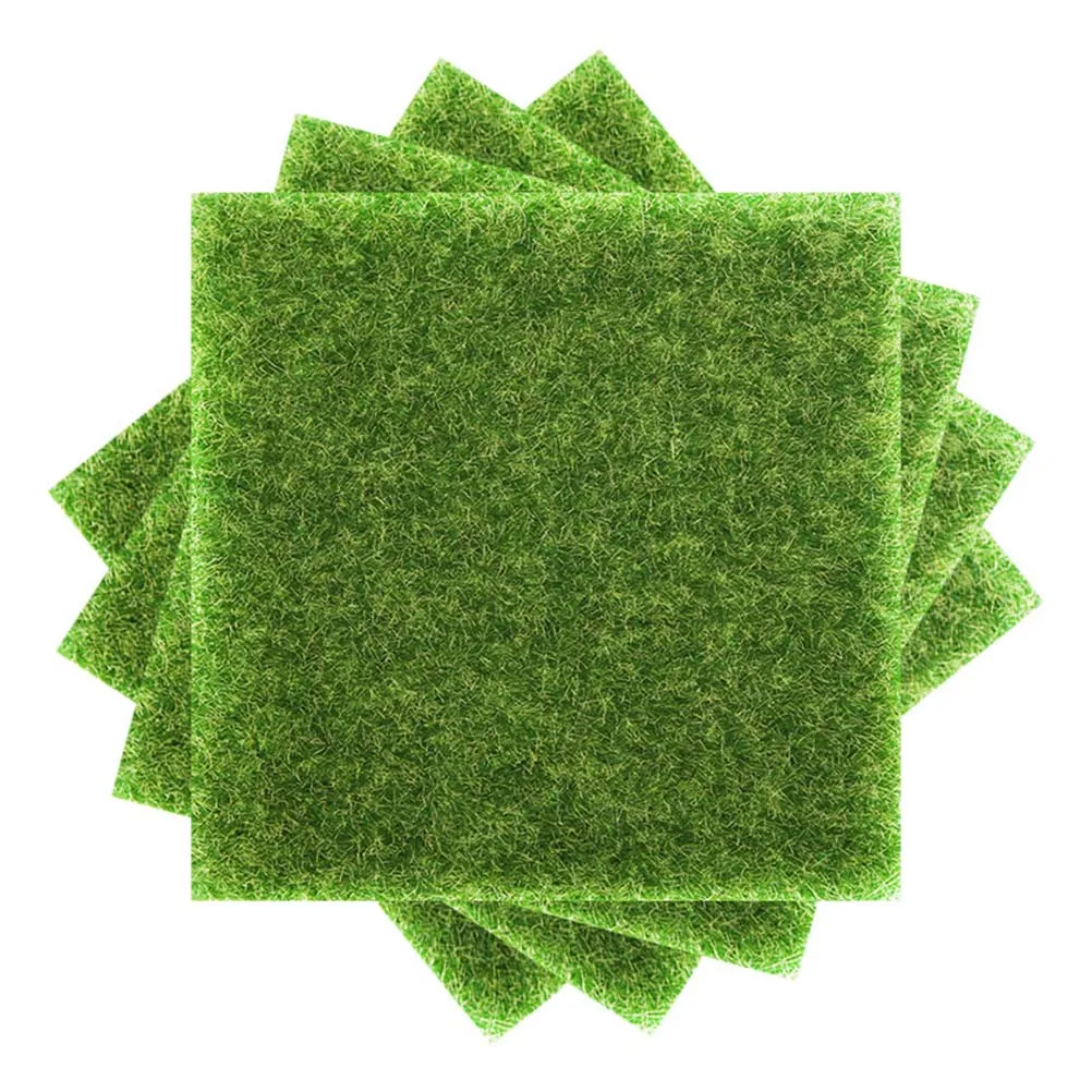 

4pcs Artificial Grass Mat Fake Turf Mini Landscape Home Decor Waterproof PVC Synthetic Lawn Plants