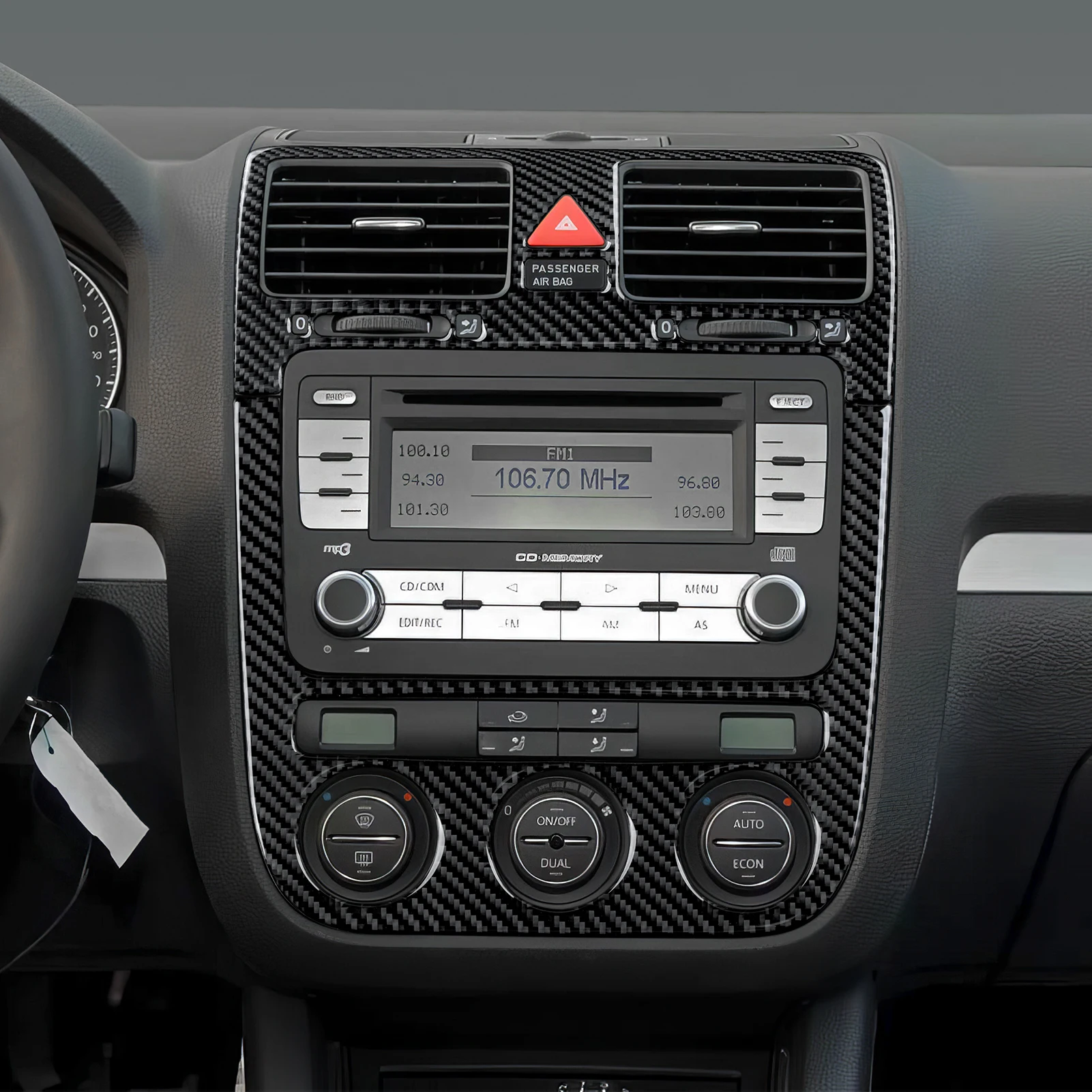 For VW Jetta V Golf V MK5 R32 GTI Plus Variant, Central Air Outlet Panel, Carbon Fiber Interior Sticker, Car Trim Accessories - view 5