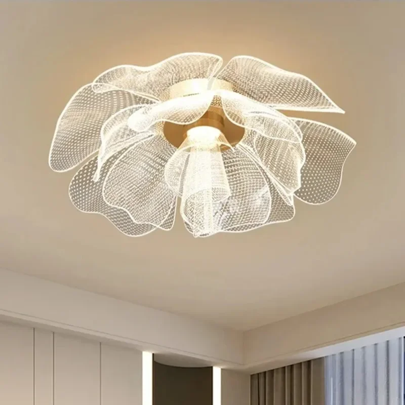 

Simple acrylic Ceiling Light Design spot led light Gold Luxury Flower Ceiling Light Bedroom Hallway dining room ceiling light