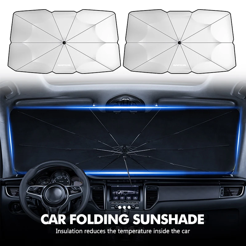Parasol plegable para coche, parasol UV para parabrisas delantero, para Ford Shelby Fiesta Fusion Kuga Ranger St 2015 2016 2017