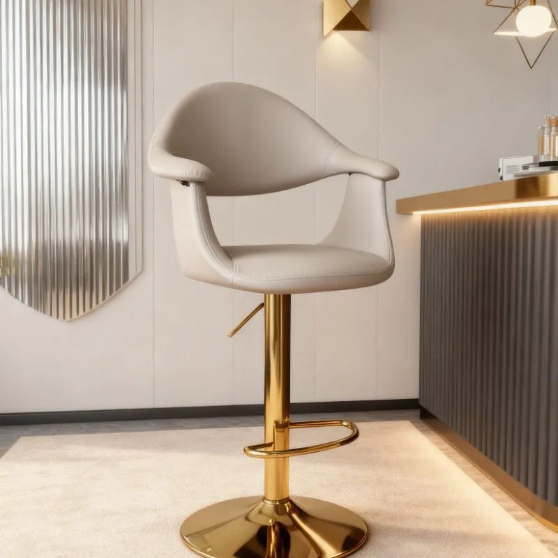 

Bar Stool Lift Rotate Modern Minimalist Backrest Chair Household Kitchen Dining Chair Fashion Living Room Tall Stool