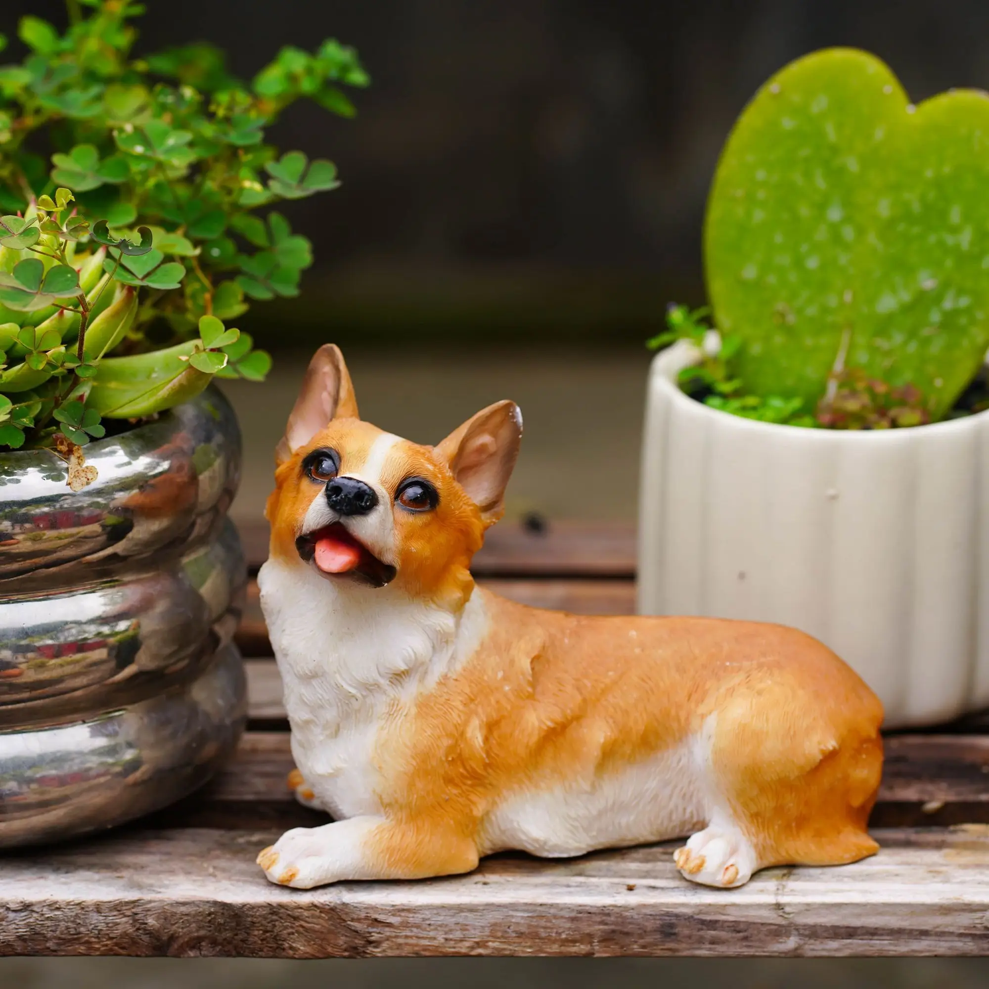 

Модель собаки корги из смолы, скульптура для гостиной, украшение для дома, сада, двора, y353