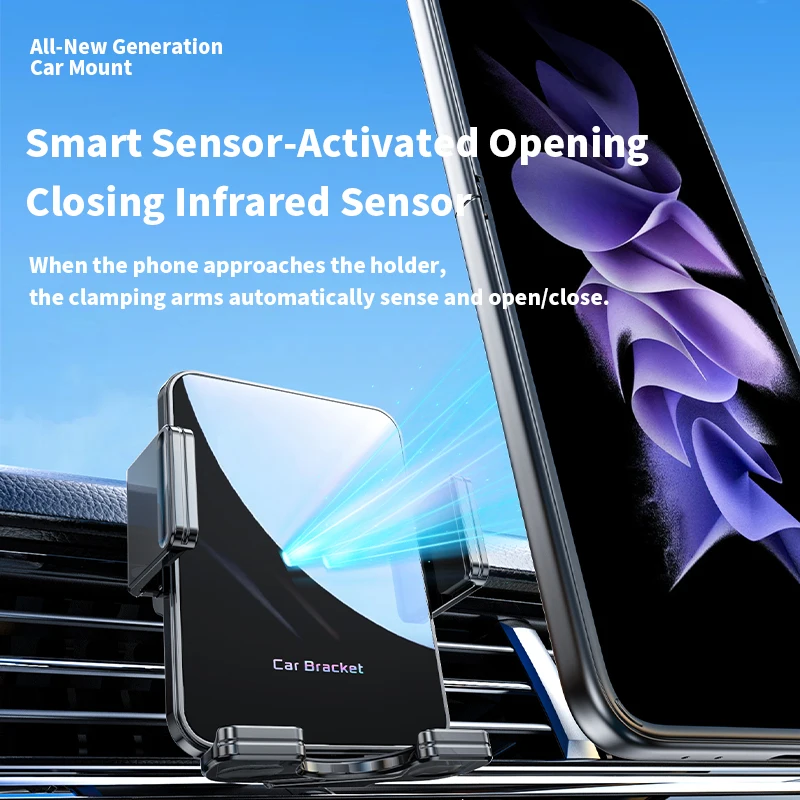 

H6 15W 3‑Axis Smart Car Mount – IR Auto Open/Close, 360° Rotation, Stable Grip for Foldable Phones & iPhone 17/16/15/14/13/12