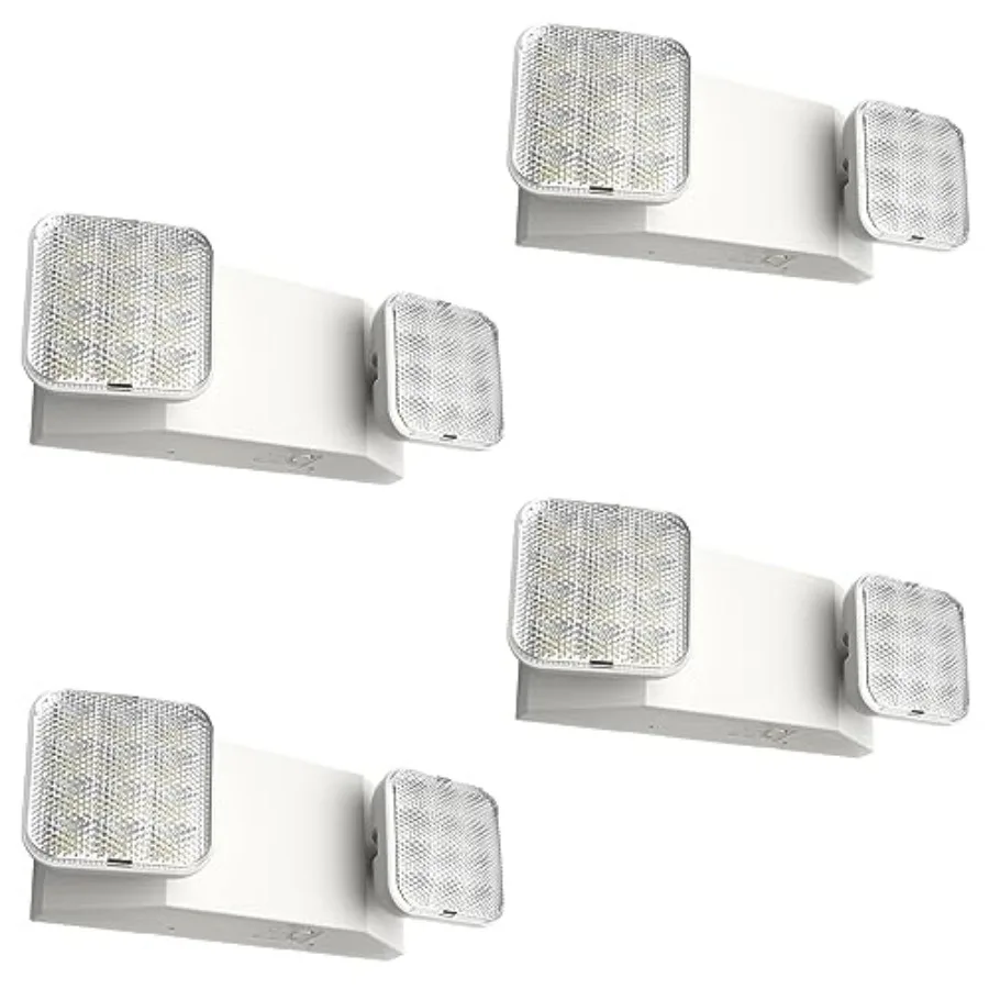 

LED Emergency Lights for Business, with Battery Backup, Two Head Adjustable LED Emergency Square Lighting, UL 924 Certified