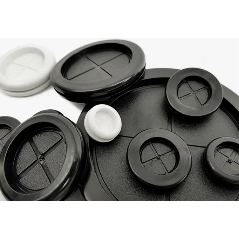 Cabo de fio que cobre a gaxeta cega dos grommets de borracha 8mm-130mm tomada dobro-face do furo dos armários bondes de borracha preto/branco