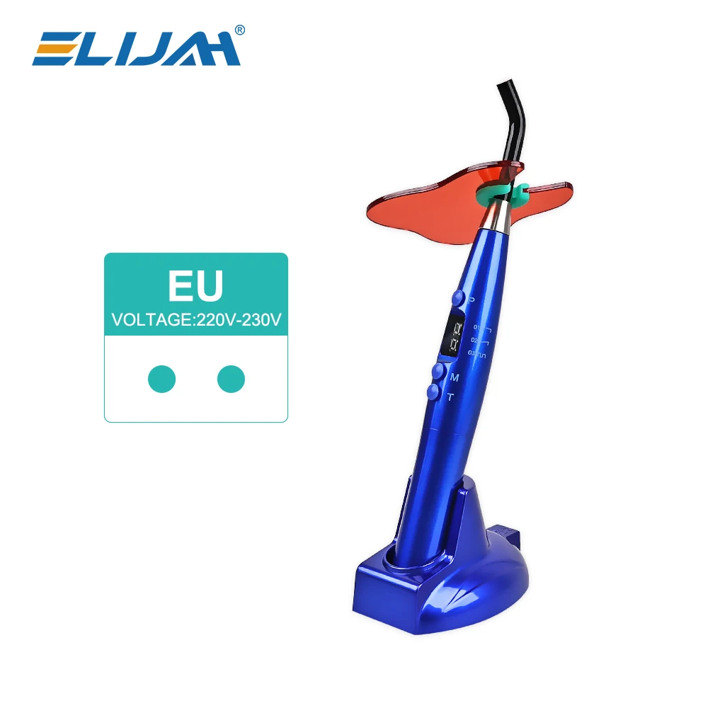 ELIJAH Dental Draadloos uithardingslicht Hars Stolling 5W≥1200mw/c ㎡   440-480 nm golflength-uithardingsmachine met LED-scherm