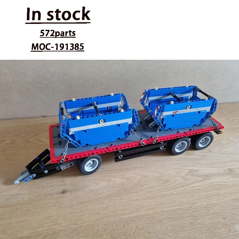 

MOC-191385 Shipping Container Truck Container Trailer 572 PartsMOC Creative Boys Kids Birthday Building Blocks Toy Gifts