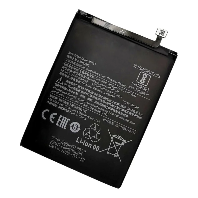BN51 5000mAh Li-Polymer Battery  For Xiaomi Redmi 8A / 8 / 8A Dual / 8A Pro