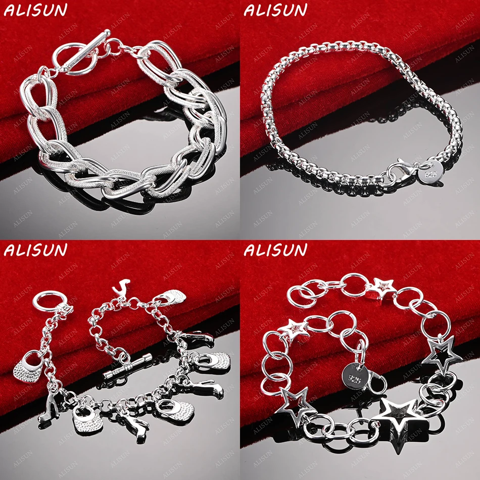 

ALISUN 925 Sterling Silver Design Bracelets For Women Men Creativity Gifts Street All-match Party And Daily Wear