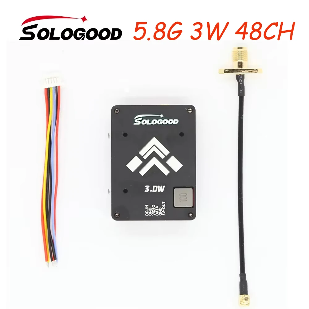 

SoloGood 5,8 ГГц 3 Вт V1.1 VTX 48-канальный видеопередатчик 25 МВт/1000 МВт/2000 МВт для гоночного дрона FPV дальнего действия