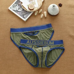 Men's sexy front and rear small hollow underwear fashionable comfortable breathable briefs aussiebum