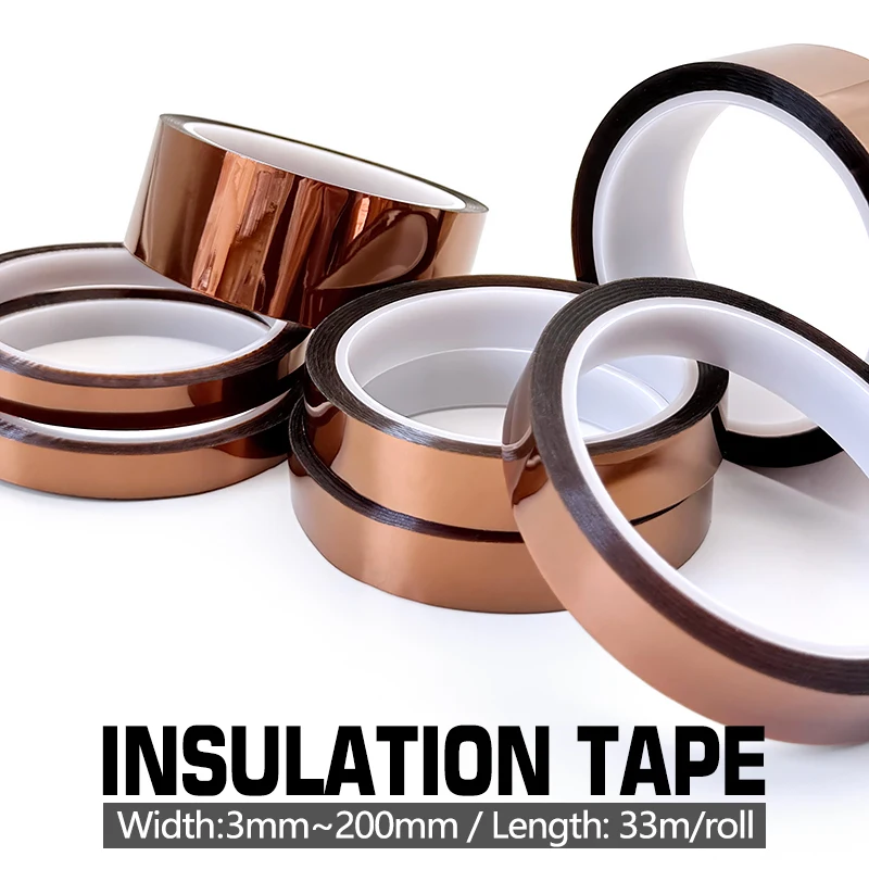 Polyimide Tape for BGA PCB High Temperature Heat Resistant Adhesive Electrical Insulation Tape 33M Roll 3D Printing