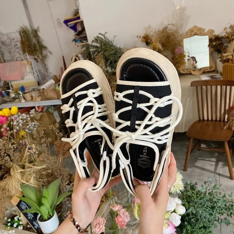 

Sandals Women Fairy Wind 2022 New Summer Casual Women's Shoes Flat Students Thick Bottom Sports Roman Women's Shoes