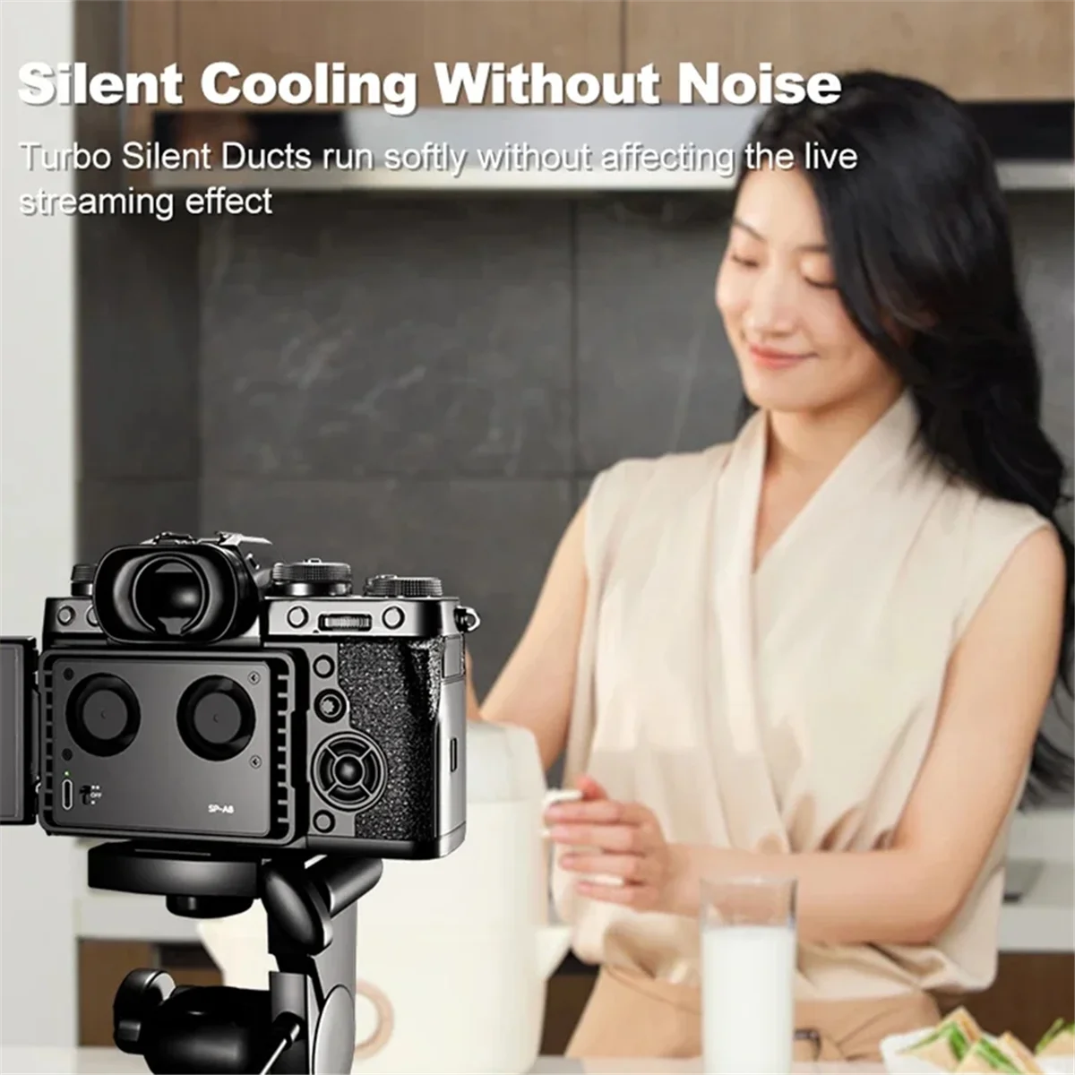 

ADEGBO-Improved SP-A8 Camera Cooling Fan for Canon Sony FUJI A7M4 ZVE1 A6700