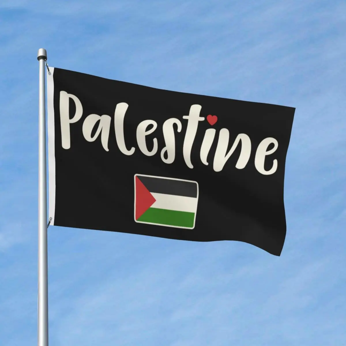Heart Palestine Flag Palestinian Flag Hanging Banner For Home Decoration 3x5 ft Funny Flags