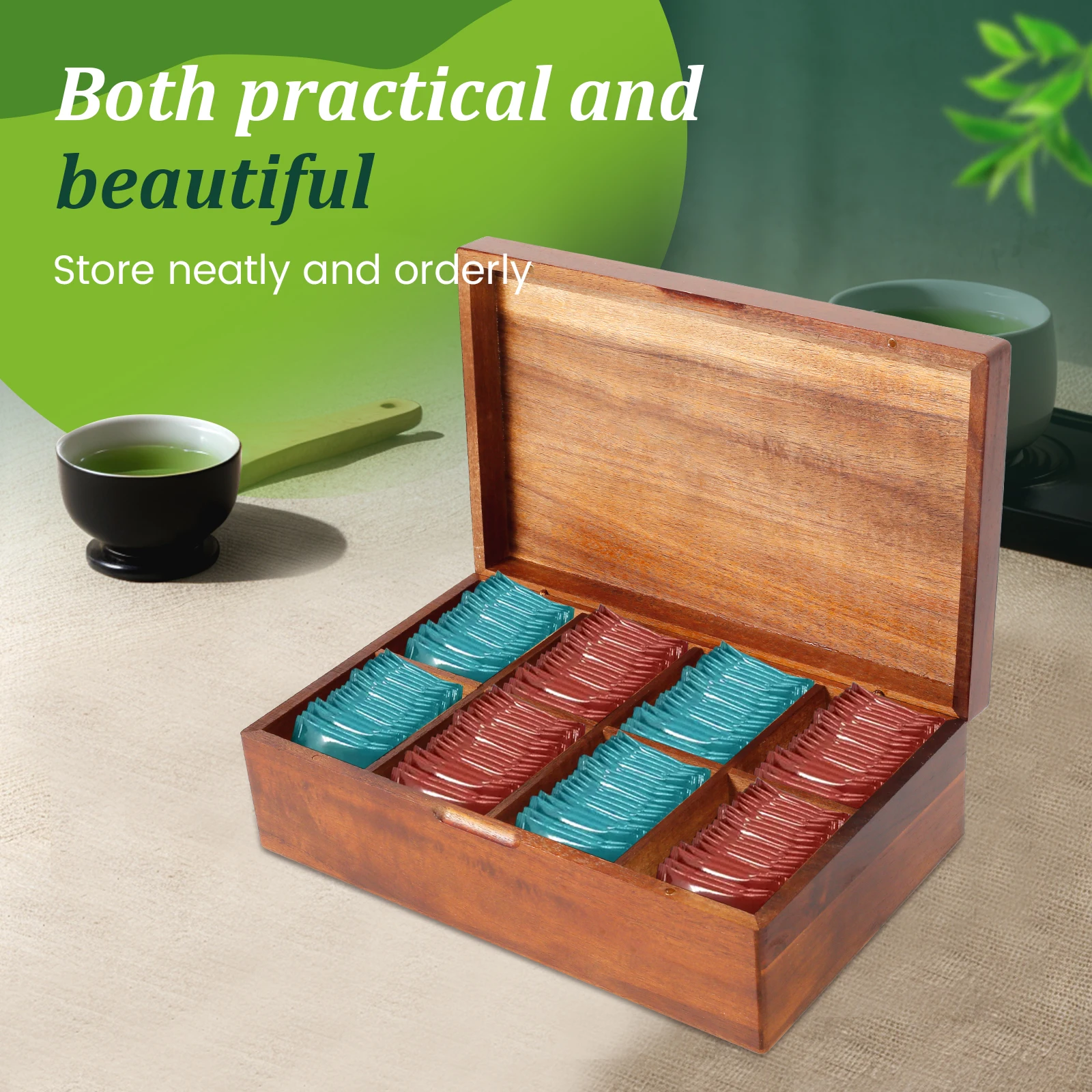 Tea Box Storage Hotel Tea Bag Box Desktop Sugar Bag Holder Counter Tea Bag Holder Coffee Bar Organizer Coffee Station Box view 5