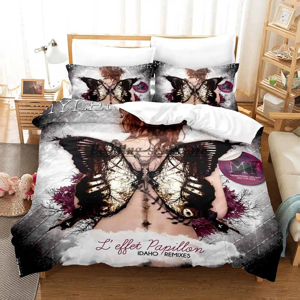 

Butterfly Mylene Farmer Bedding Set Single Twin Full Queen King Size Bed Set Aldult Kid Bedroom Duvetcover Sets Bed Sheet Set