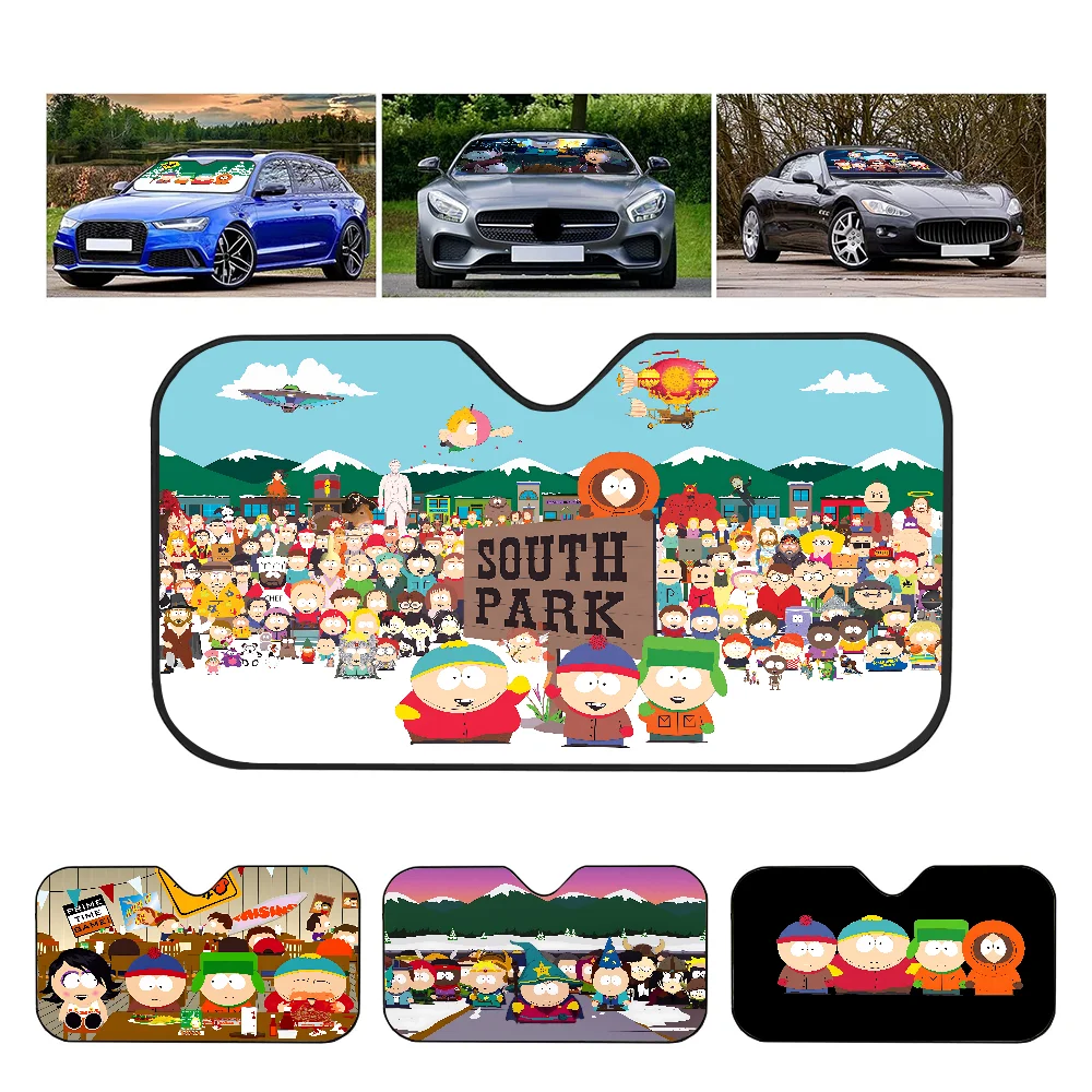 Amine S-South Cartoon P-Park Car Solar Protection Heated Windshield Sunshade Car Window Windscreen Cover Sun Shade