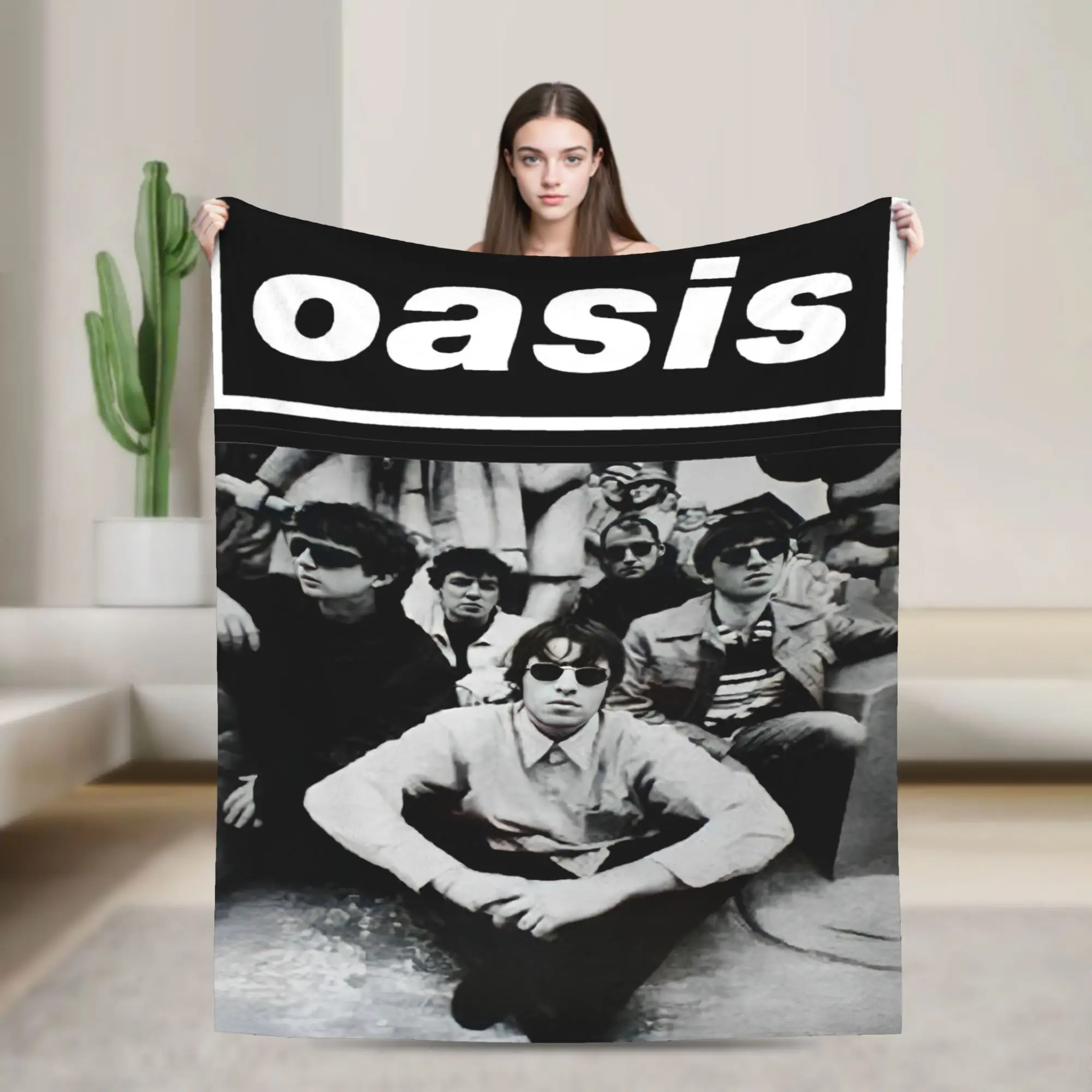 Live '25 Tour Rock Band The Rain Knitted Blanket O-Oasis Flannel Throw Blanket Air Conditioning Portable Lightweight Bedspreads