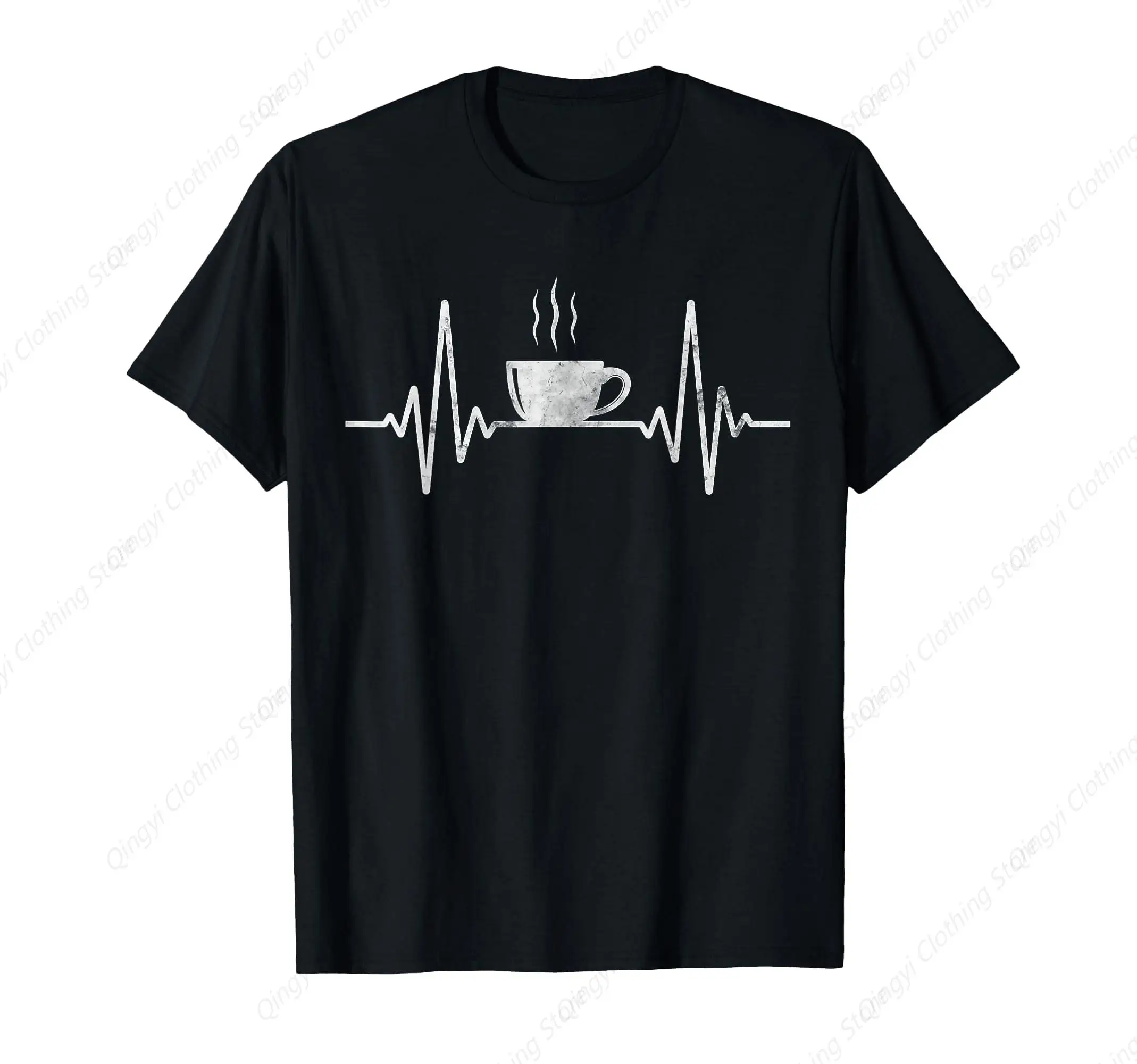 Funny Heartbeat Coffee Shirt Coffee Cup Frequency T-Shirt