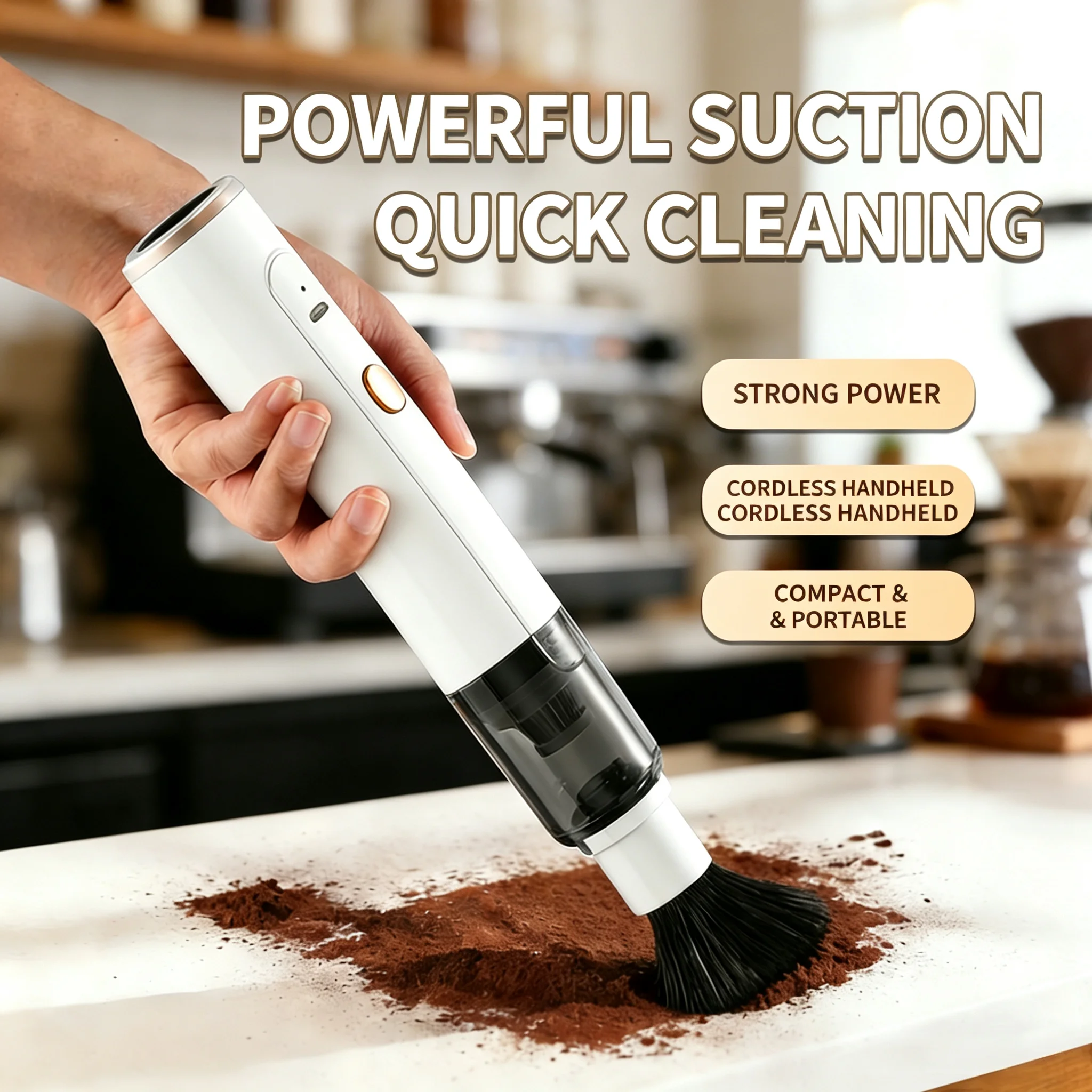 Handheld Car Vacuum Cleaner Mini Cordless Coffee Grinder Remover for Home Vacuum Cleaner Office Use Portable Cleaning Tool
