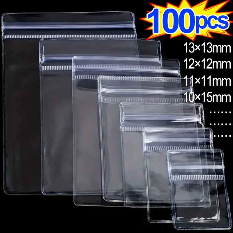 

10/100pcs Thicken PVC Jewelry Package Bags PVC Anti-Oxidation Organizer Bag Display Packaging Storage Self Sealing Pouches