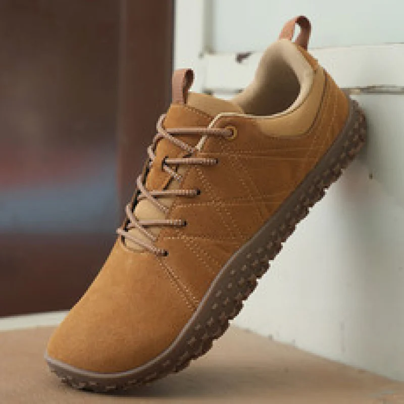 รองเท้ากีฬาหัวกว้างสำหรับผู้ชายในฤดูหนาว พร้อมรองเท้าหัวนิ้วเท้าบุขน รองเท้าผ้าฝ้ายอุ่น พื้นรองเท้าขนาดใหญ่ สำหรับเท้ากว้าง รองเท้าวิ่งผู้ชาย