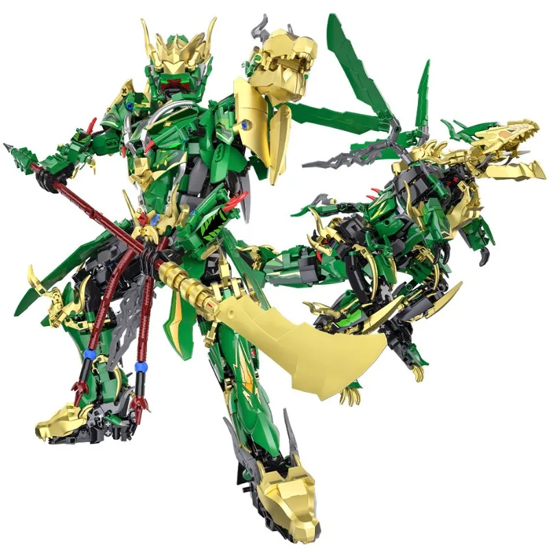 

Three Kingdoms Mech Building Blocks God Guan Yu Dual Form Deformable Puzzle Assembly Toy Model Ornament Gift for Children