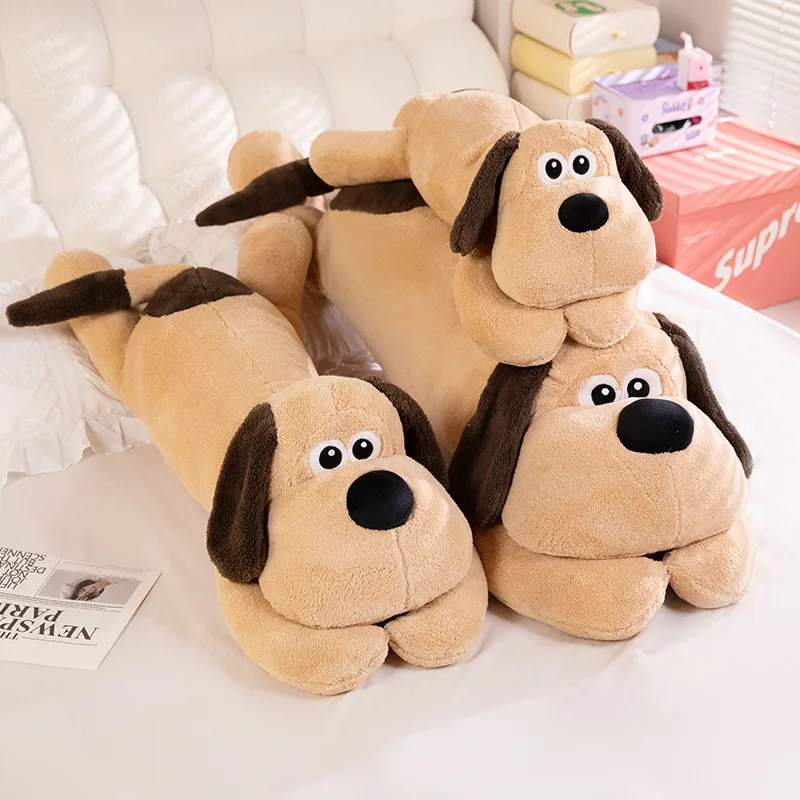 Almohada de peluche de perro largo y suave, juguetes de peluche, Animal de dibujos animados, cojín de sofá para cachorro de gran tamaño, regalo Kawaii de cumpleaños y San Valentín para niños