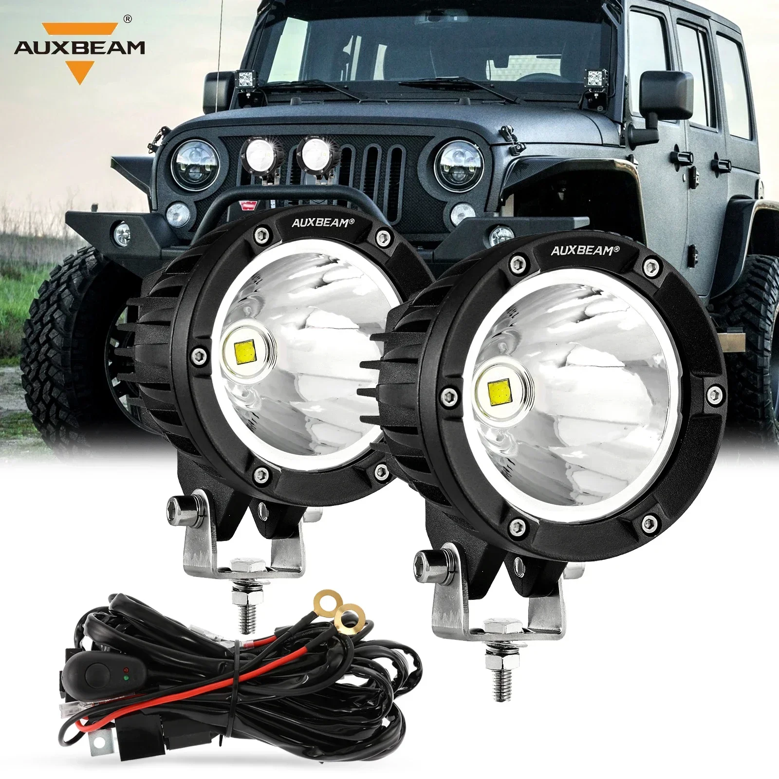 

4 Inch 72W LED Offroad Work Lights Fog Lights Round 7070 LED Spot Driving Light for Jeep Wrangler Truck SUV ATV UTV 4x4