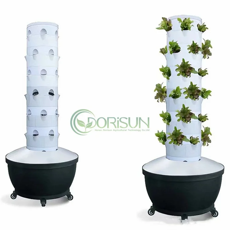 24 Site Microgreens Rotary Aeroponic Vertical Farm Tower Assemble Wall Systems Automatic Grow Room Rack