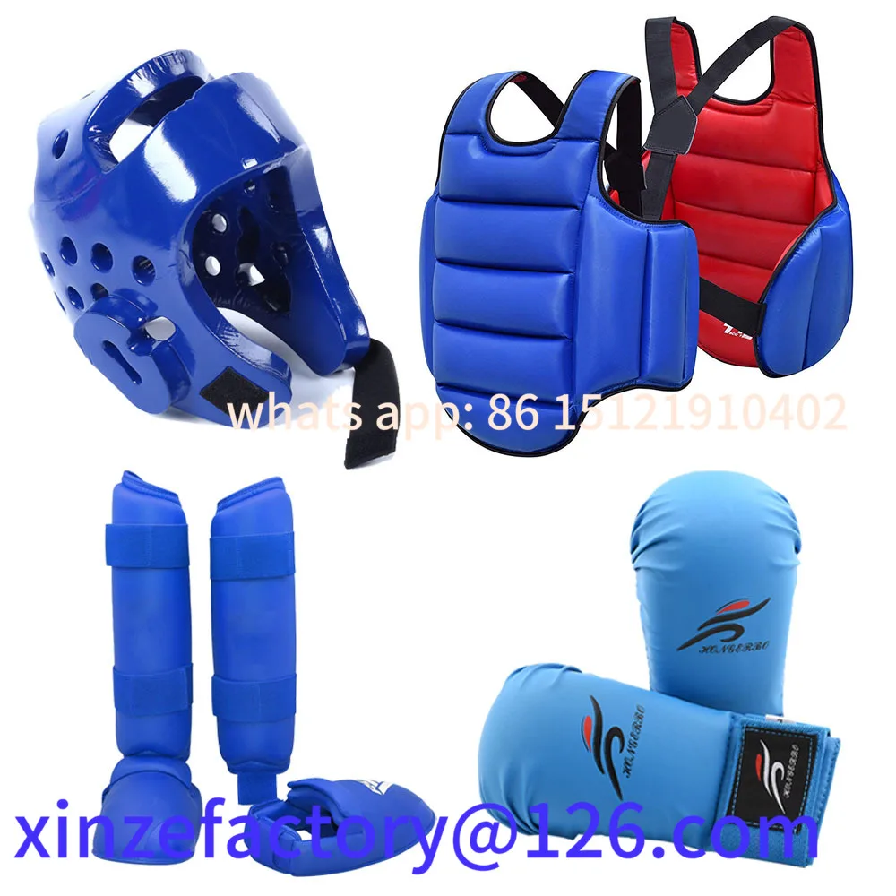 

Be suitable for Karate Uniform Sparring Gear Set Leg Guard Martial Arts Boxing Gloves Exercise Equipment Training Taekwondo Ches