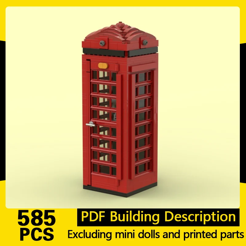 

Street View Model MOC Building Bricks Cabine Telephonique Anglaise Modular Technology Gifts Holiday Assemble Children Toys Suit