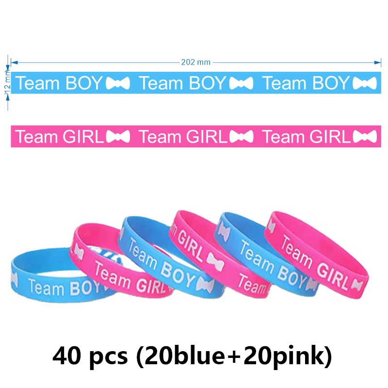 Gender Reveal Party Supplies Boy or Girl Team Bride Bracelet Wristbands For Team Wendy Welcome Baby Shower Decoration Blue Pink