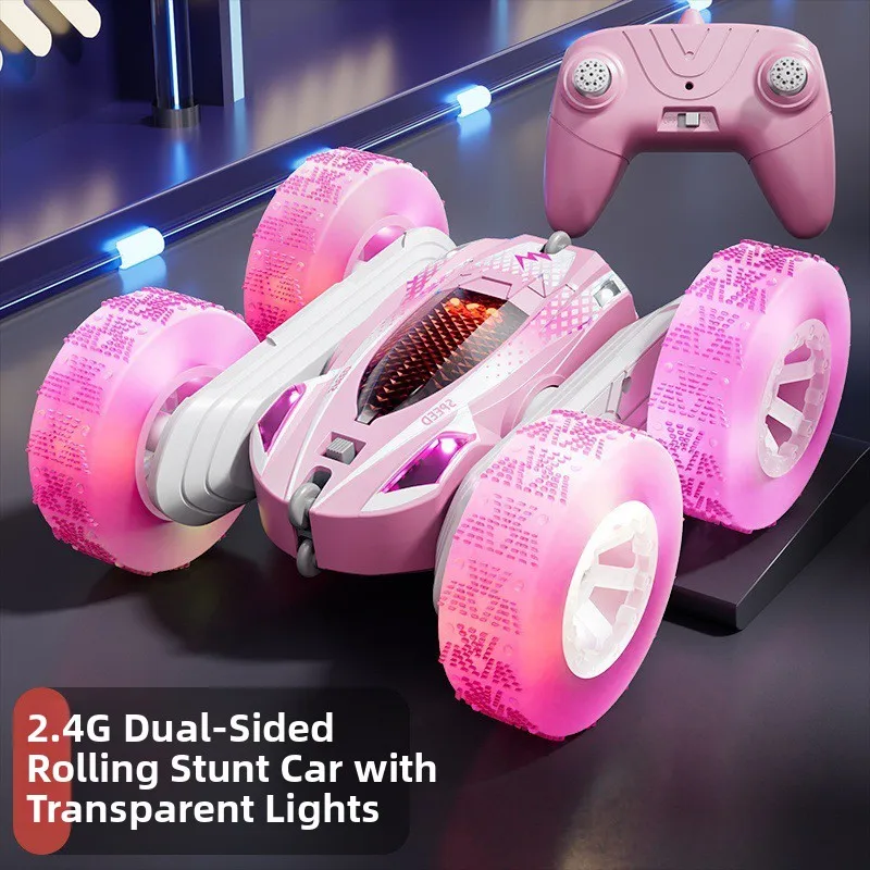 

Cool Remote Control Car for Boys Off-Road Double-Sided Rolling Stunt Vehicle Four-Wheel Drive Toy Car Metal Toy for Ages 6+