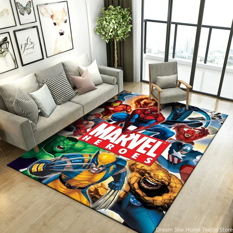 Disney Avengers Marvel Carpet for Living Room Decoration Children\'s Crawling Mat Doormat Large Area Rug Games Washroom Floor Mat