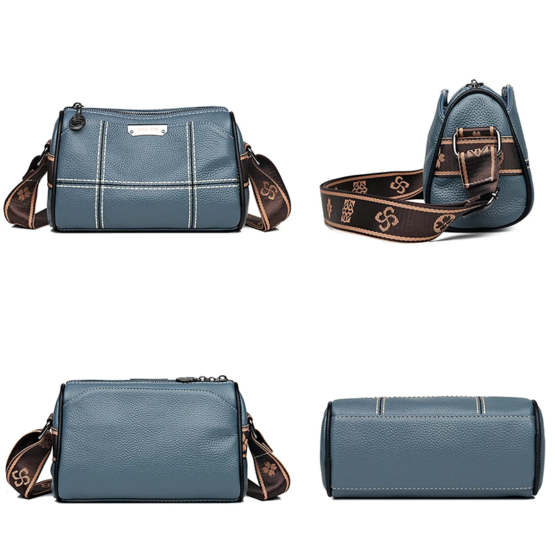 2024 Authentic Top layer Cowhide Women\'s Shoulder Bag Girl Business Shopping Bolsos Luxury Designer Female Messenger Bags Sac