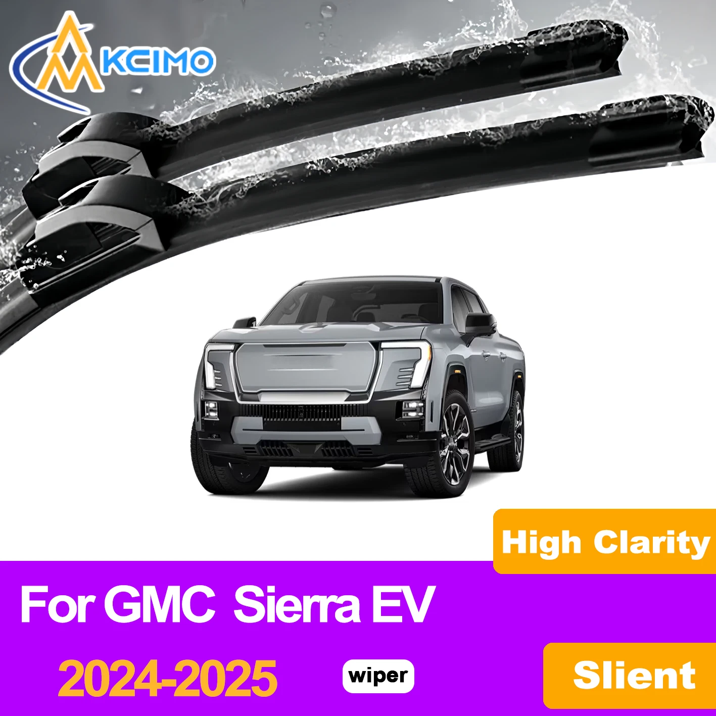 

KCIMO 2PCS Front Windshield Wiper Blades For GMC Sierra EV 2024-2025, Noise-Free Performance Natural Rubber Car Wiper Blades