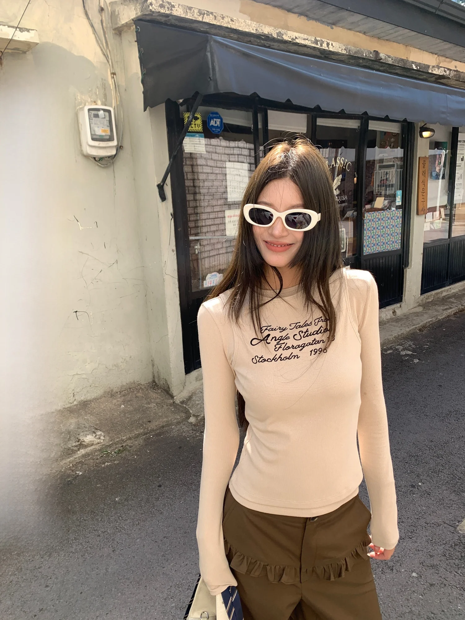 

Осенне-зимний комплект из двух предметов: хлопковая футболка с длинным рукавом и принтом, базовый слой, с надписью Big Wang Love Spirit