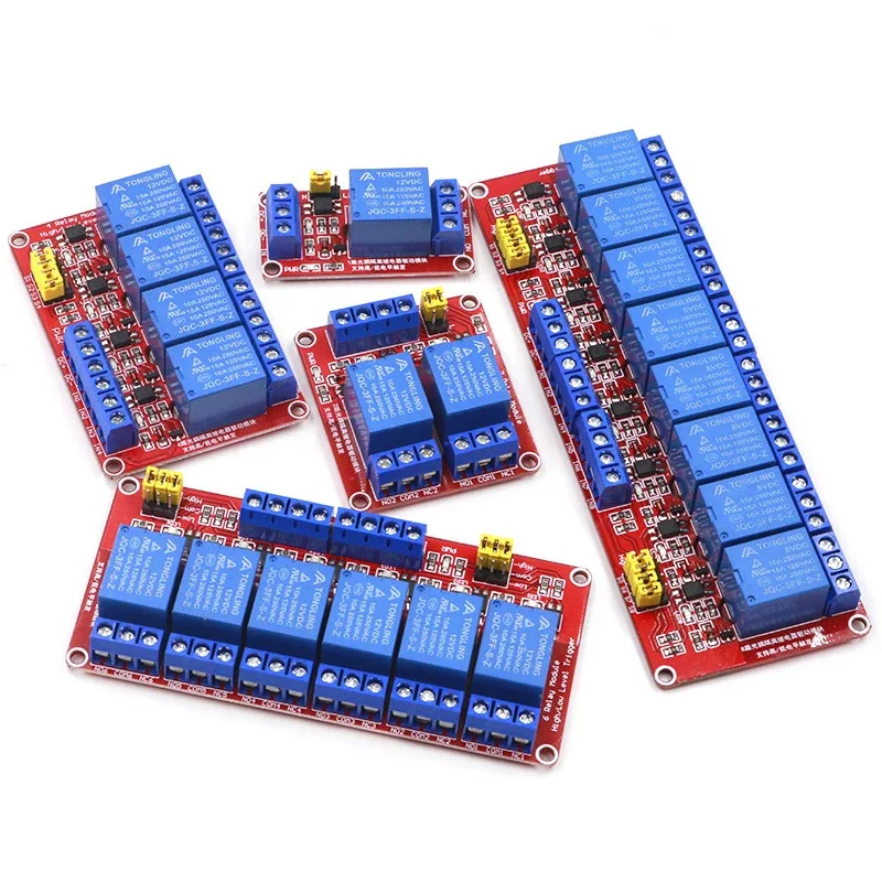 1/2/4/8-Kanal-Relaismodul mit 5V/12V/24V und Optokoppler-Isolation, High-/Low-Level-Trigger – Detail 2