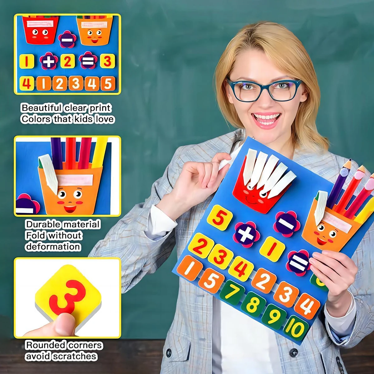 Kinderen Montessori Speelgoed Vilt Board Vinger Nummers Tellen Speelgoed Leren Berekenen Wiskunde Speelgoed Voor Kinderen Kleuterschool Leeractiviteiten