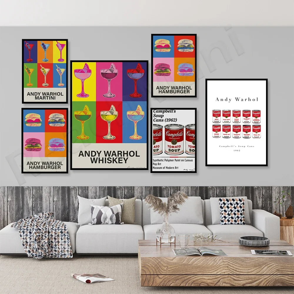 Andy Warhol Prints, Bananas, Martini, Burgers, Andy Warhol Campbell's Soup Can Poster, Pop Art Museum Poster