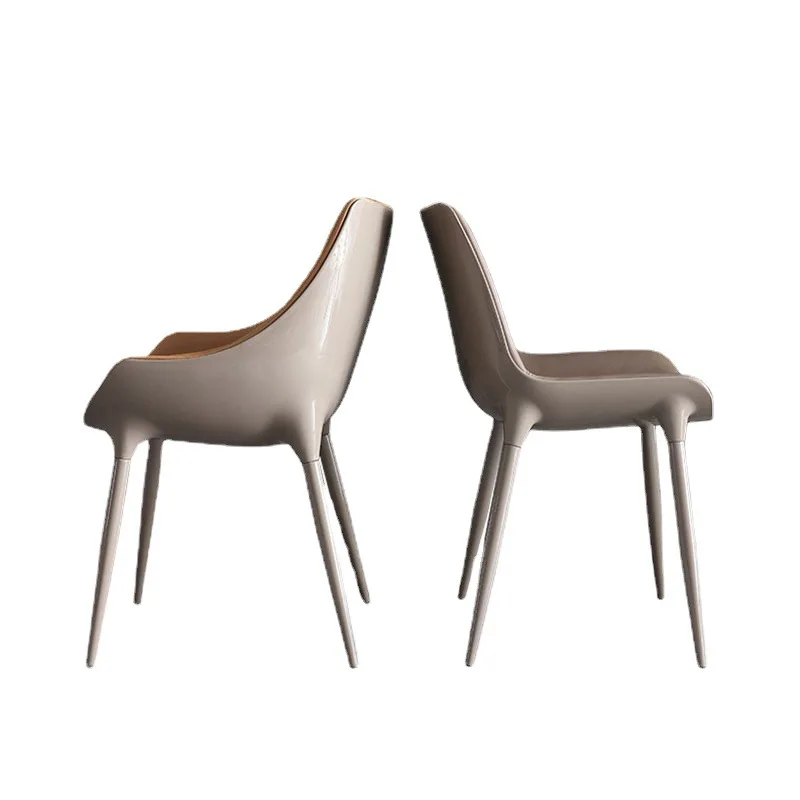 

Light luxury creative designer household leather dining chairs, negotiating reception tables and chairs